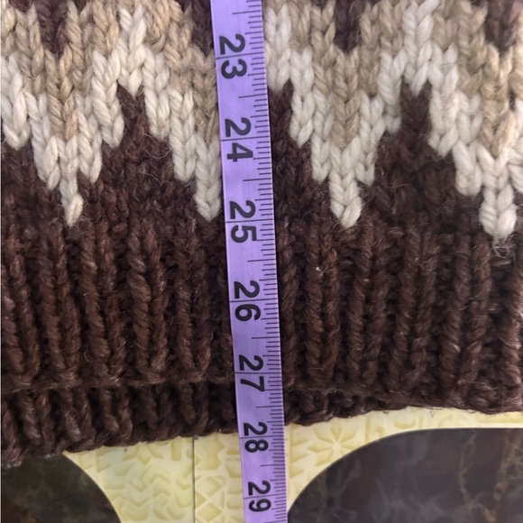 Vintage Brown and Cream Zigzag Knit Pattern Men's Sweater - Picture 8 of 8